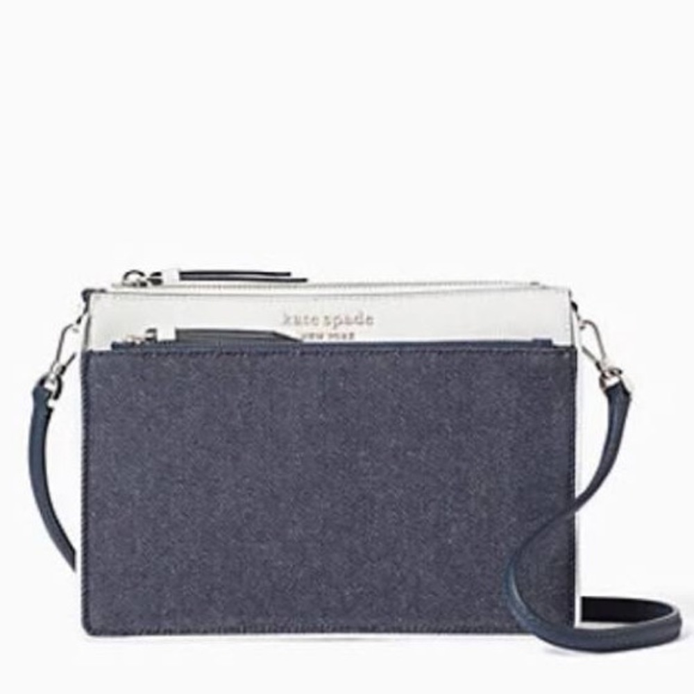 NWOT Kate Spade White Denim Crossbody Purse Bag - Picture 16 of 16